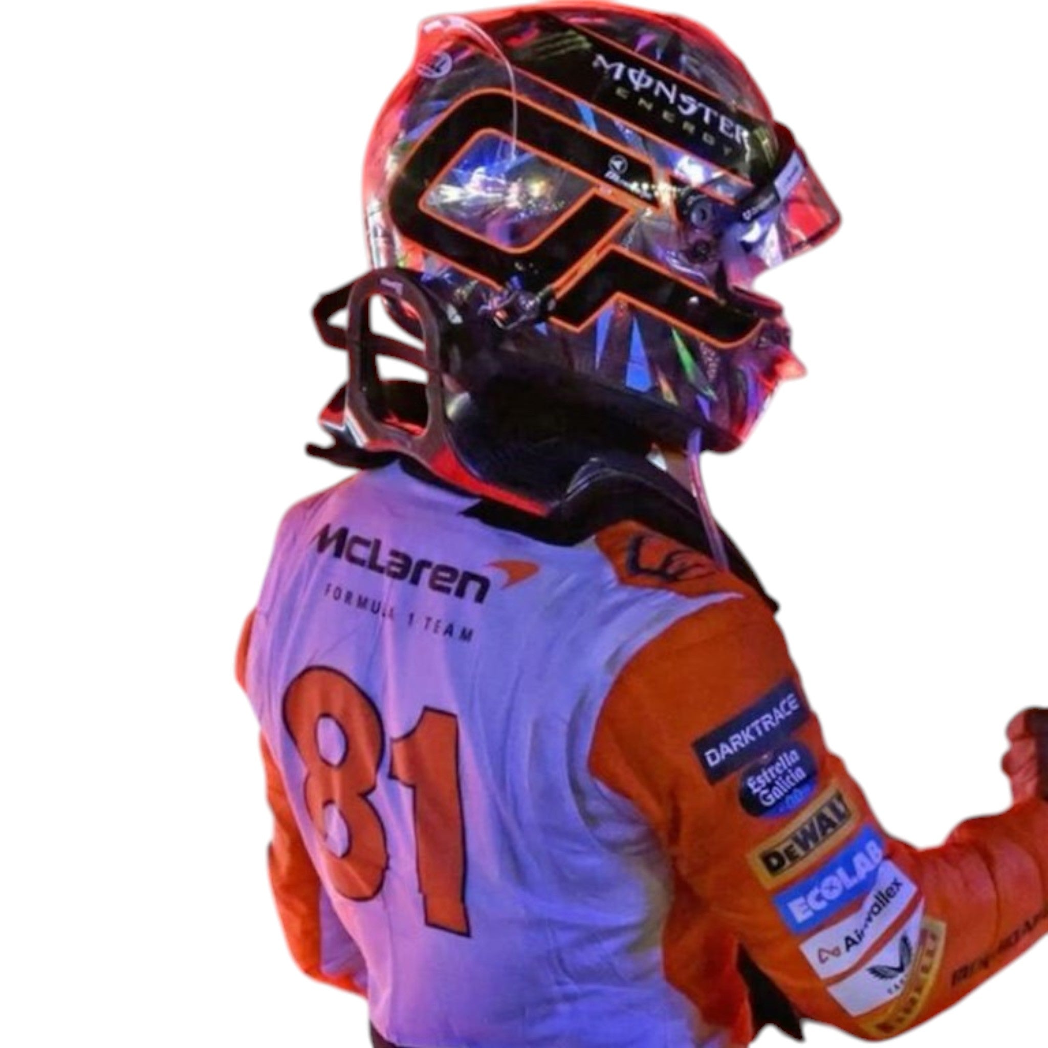 Oscar Piastri 2024 Mclaren Singapore GP F1 Race Suit detail view 2 - Grand Flex Racewear