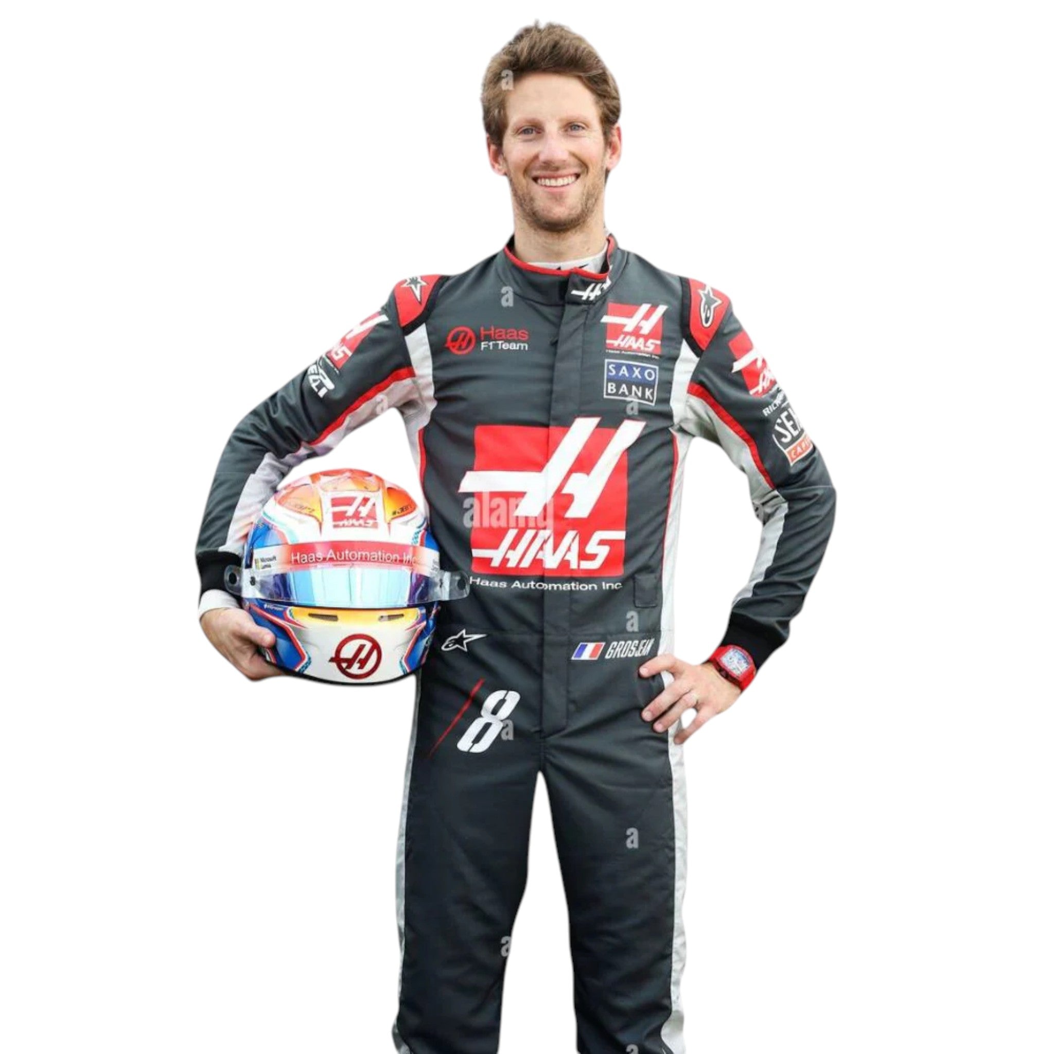 Romain Grosjean 2016 Haas F1 Race Suit product view - Grand Flex Racewear