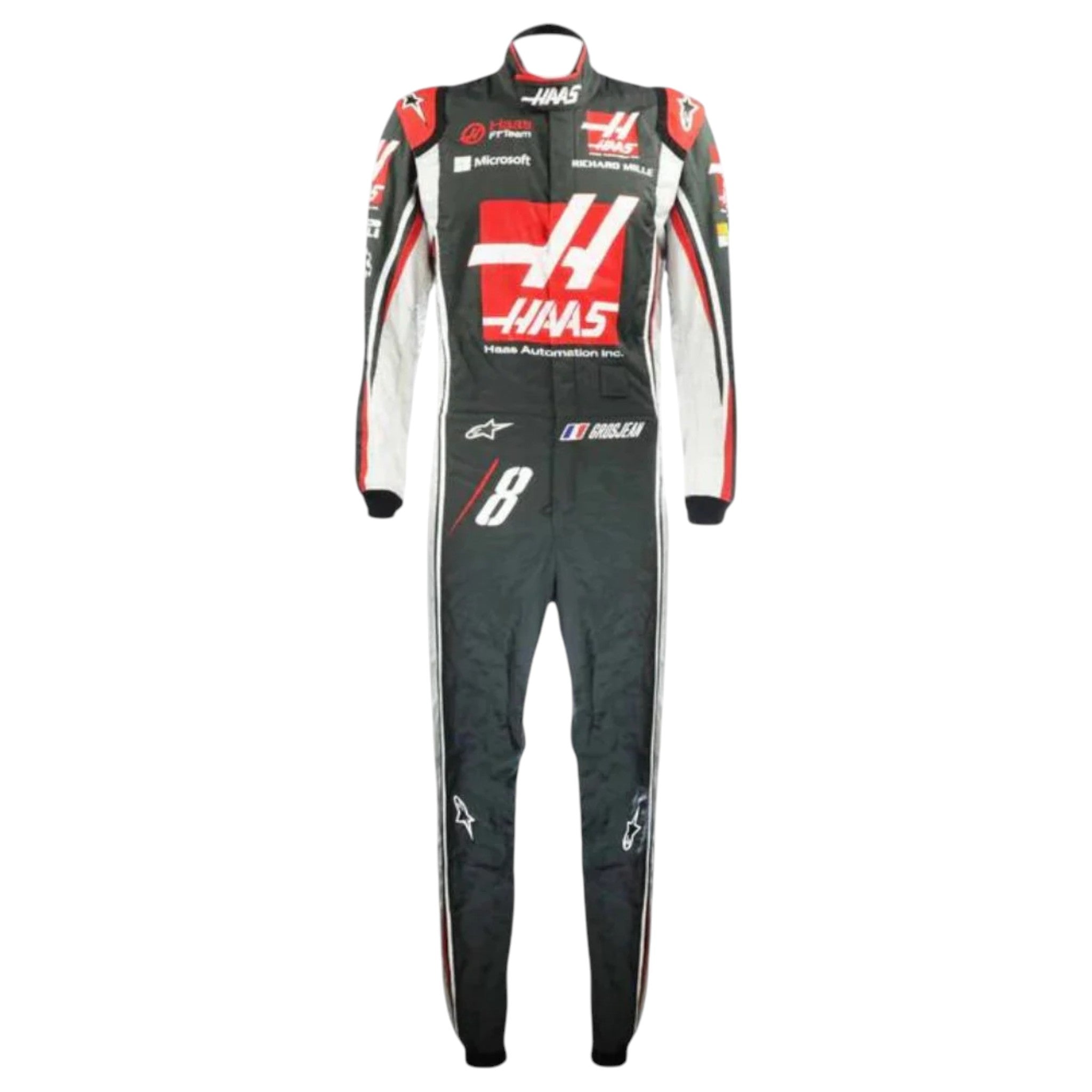 Romain Grosjean 2017 Haas F1 Race Suit product view - Grand Flex Racewear