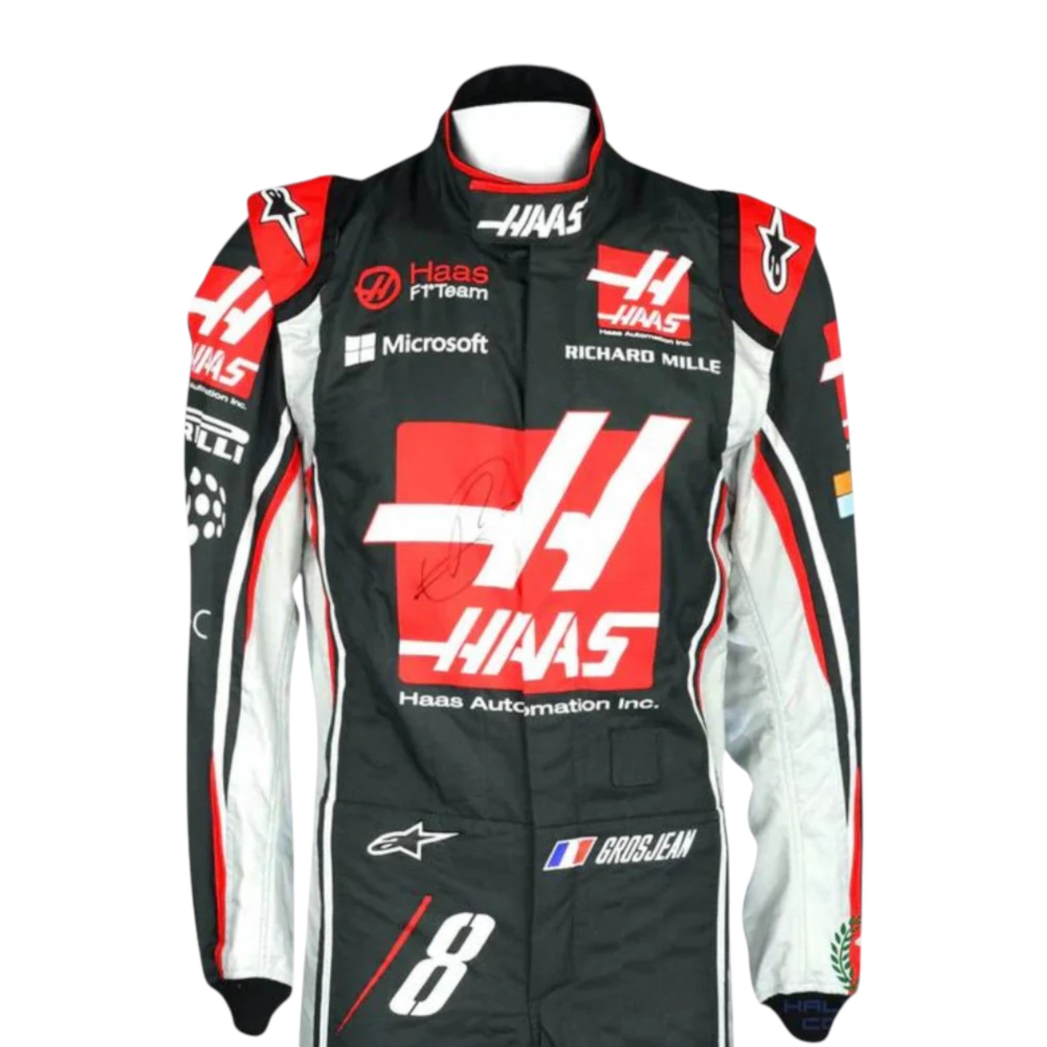 Romain Grosjean 2017 Haas F1 Race Suit detail view 2 - Grand Flex Racewear