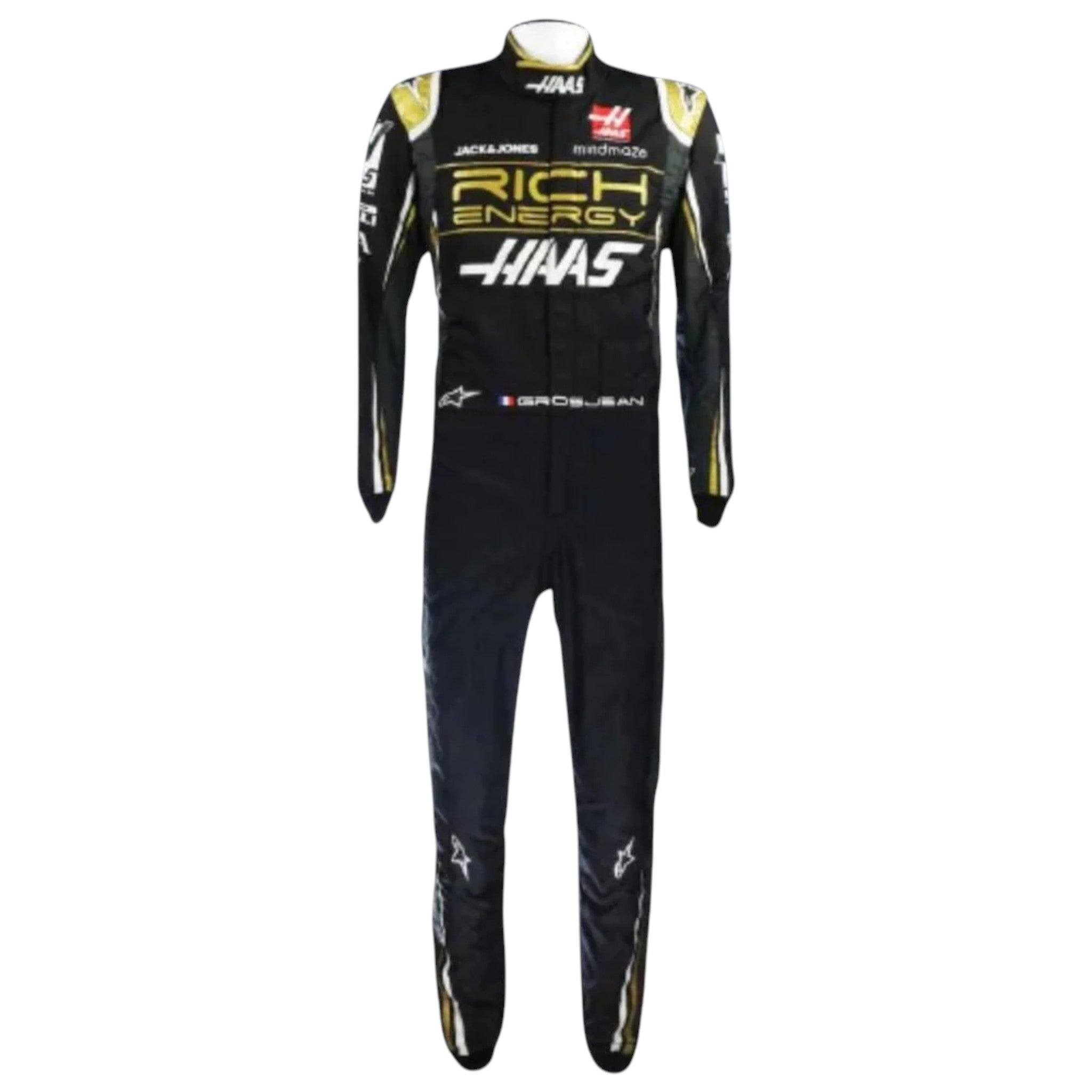 Romain Grosjean 2019 Haas F1 Race Suit product view - Grand Flex Racewear