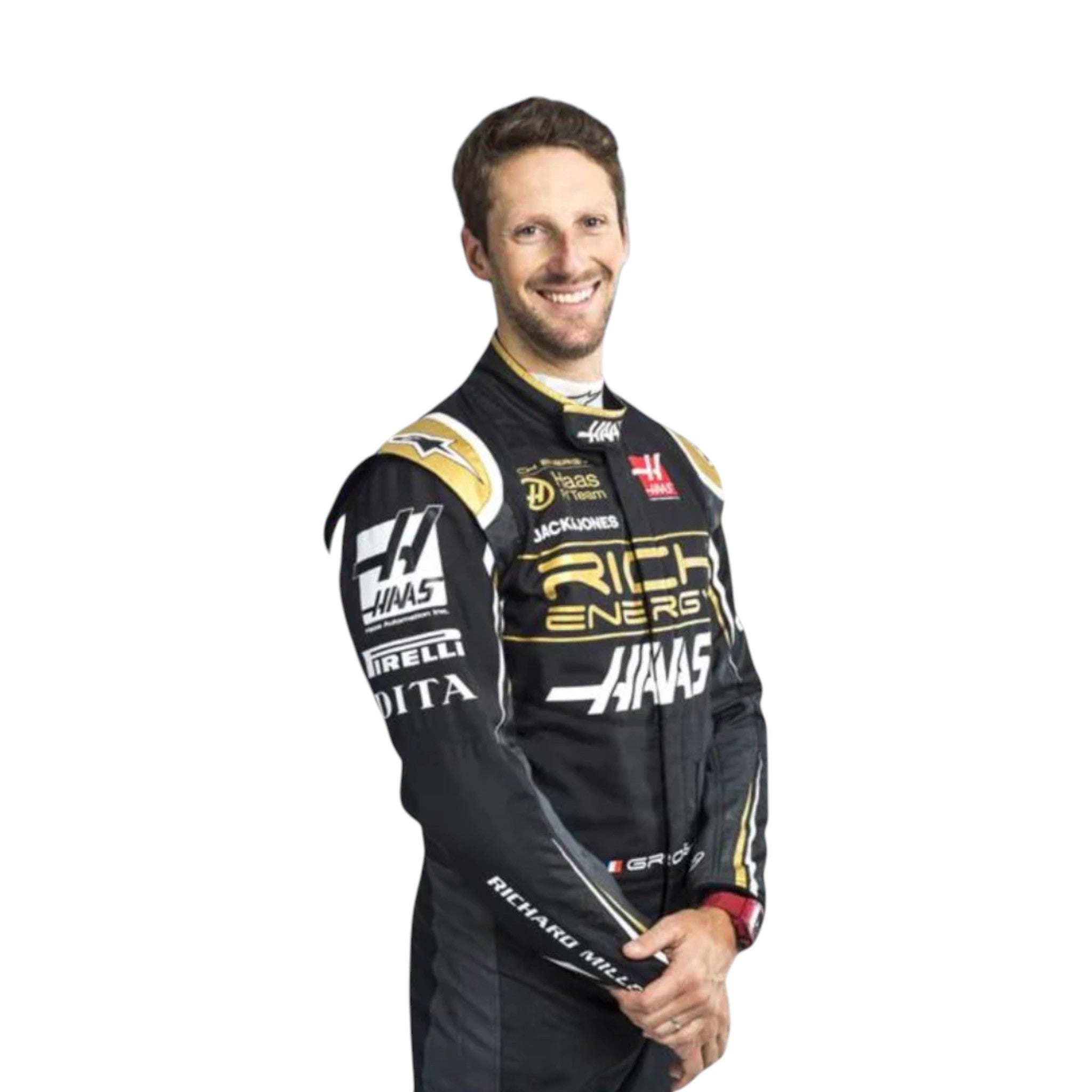 Romain Grosjean 2019 Haas F1 Race Suit detail view 2 - Grand Flex Racewear