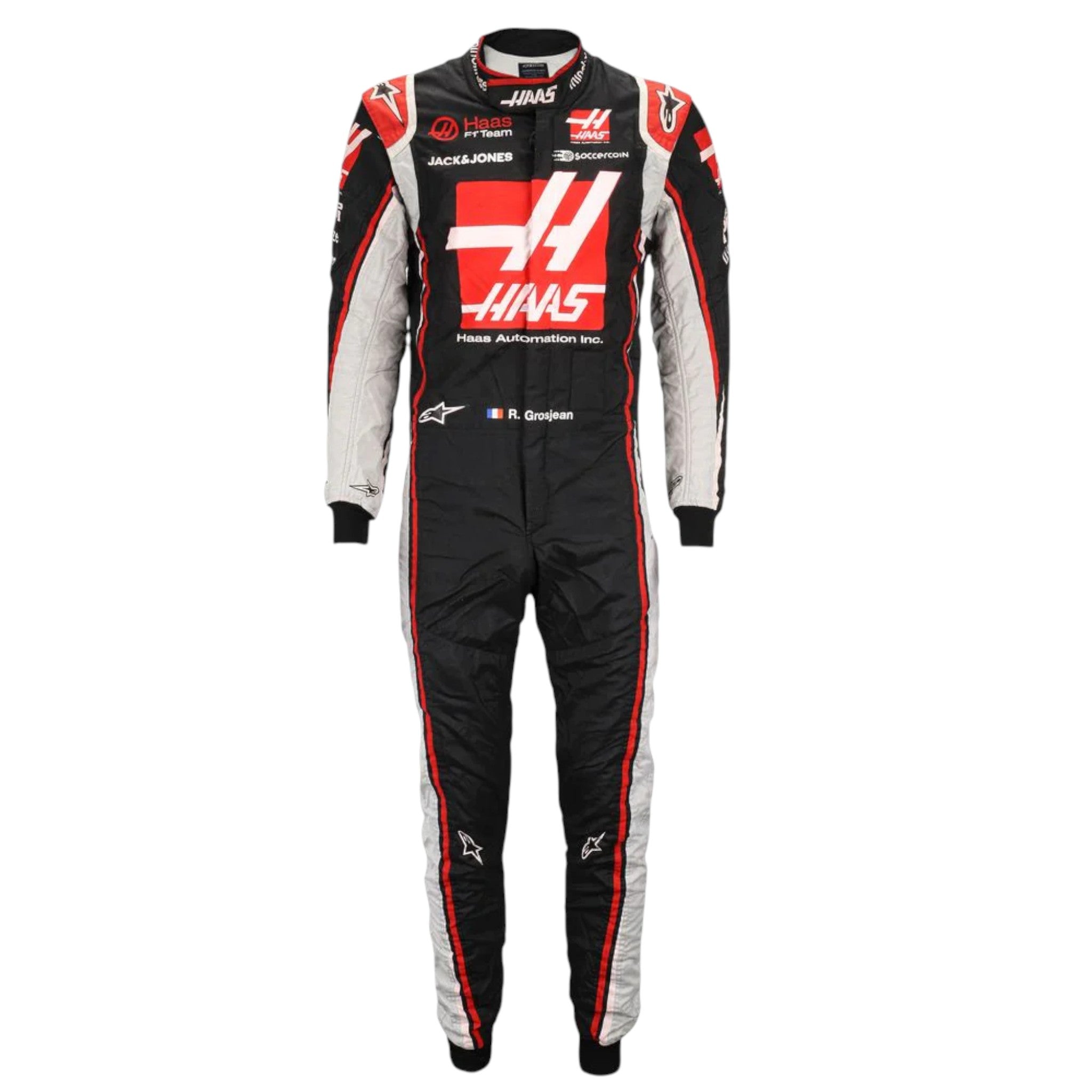 Romain Grosjean 2020 Haas F1 Race Suit product view - Grand Flex Racewear