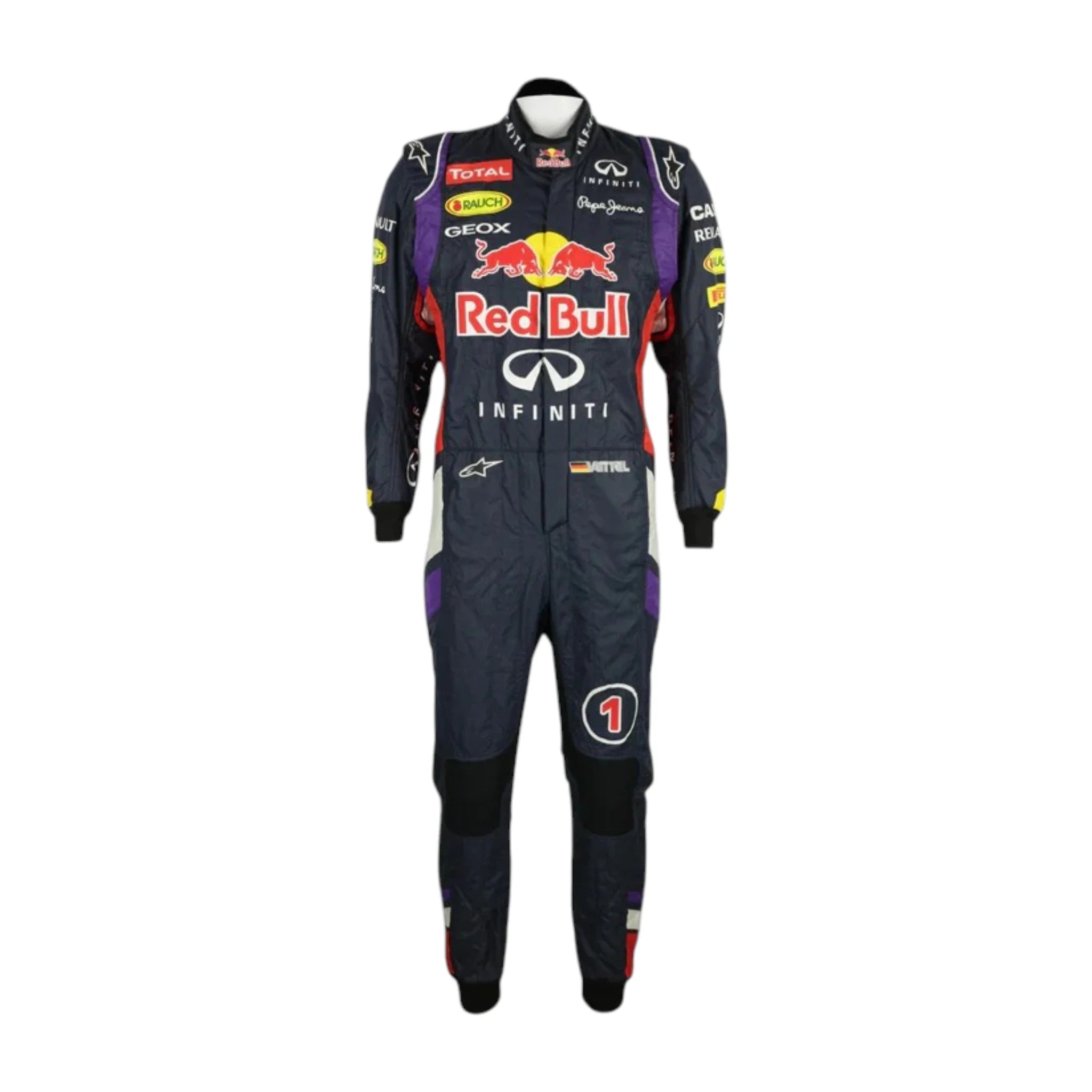 Sebastian Vettel 2014 Red Bull F1 Racing Suit detail view 2 - Grand Flex Racewear