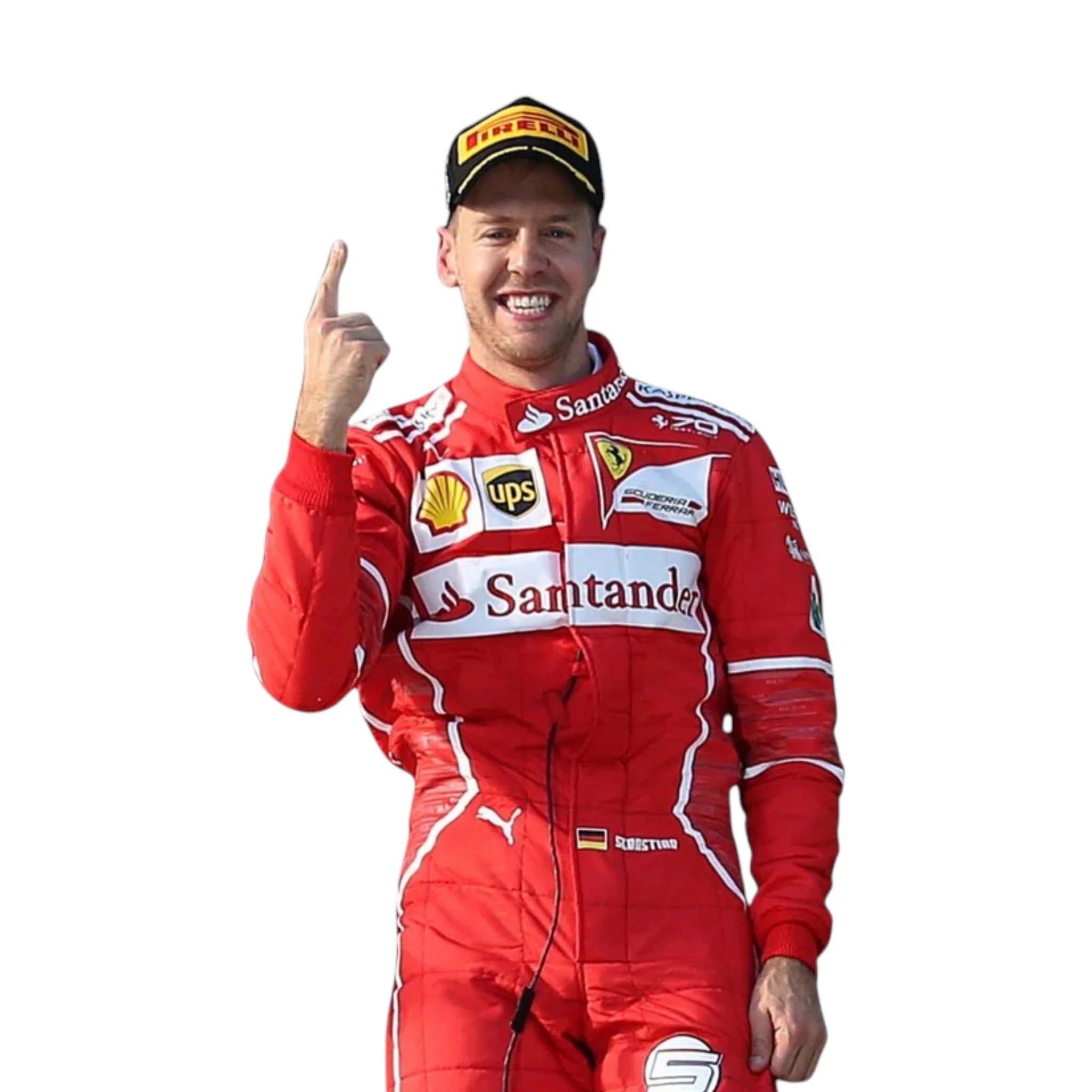 Sebastian Vettel 2017 Ferrari F1 Racing Suit detail view 3 - Grand Flex Racewear