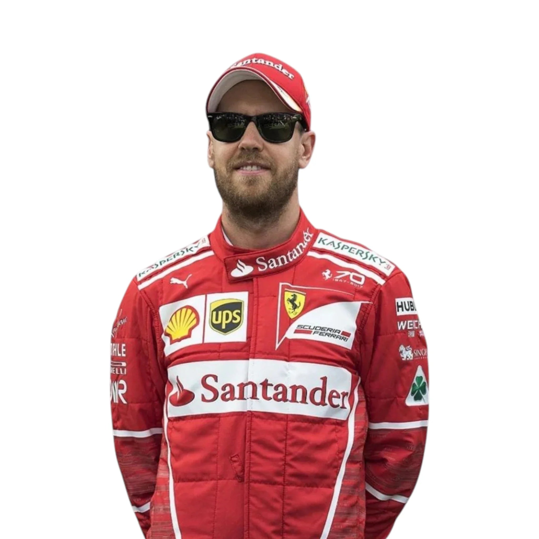 Sebastian Vettel 2017 Ferrari F1 Racing Suit detail view 4 - Grand Flex Racewear