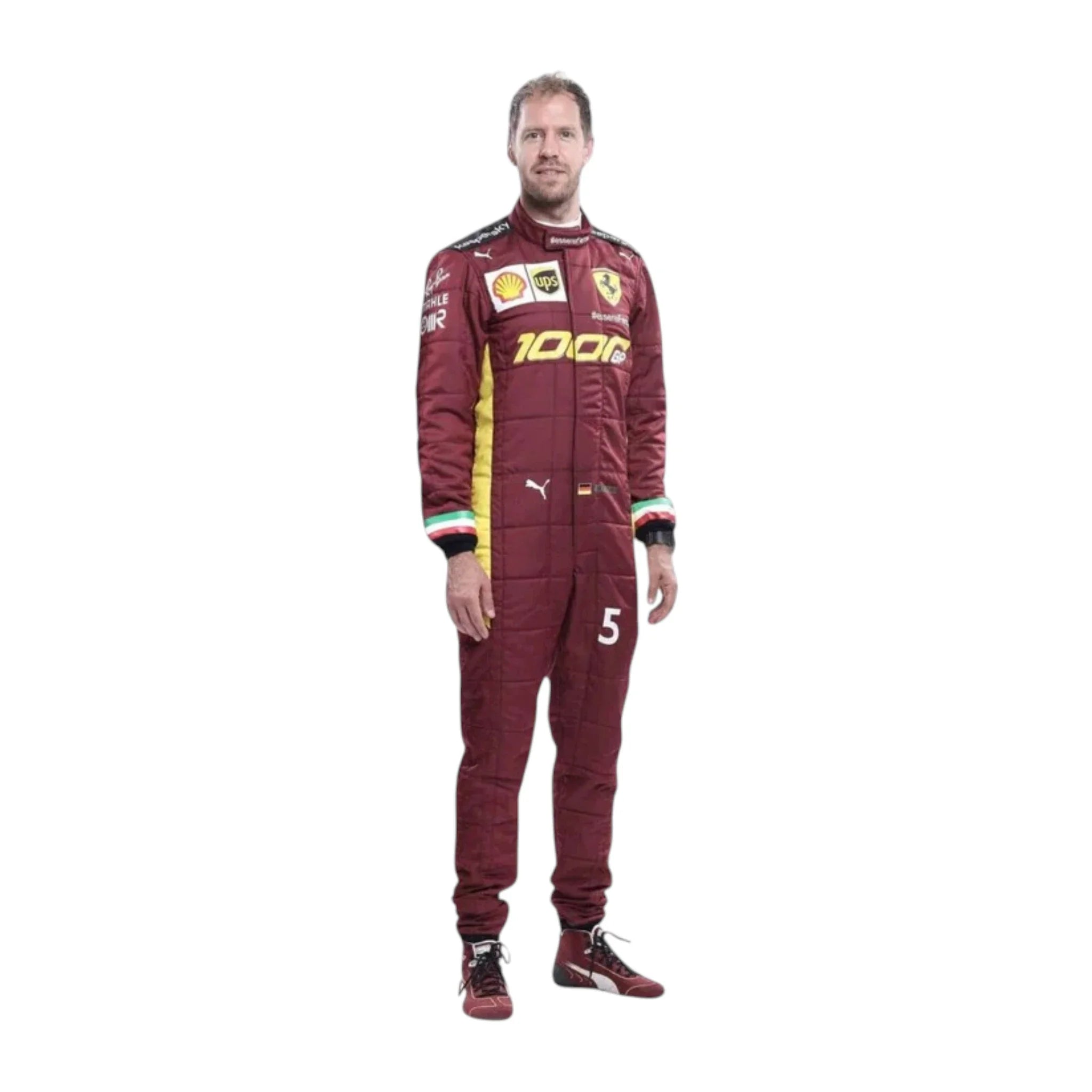 Sebastian Vettel 2020 Ferrari 1000 GP F1 Racing Suit product view - Grand Flex Racewear