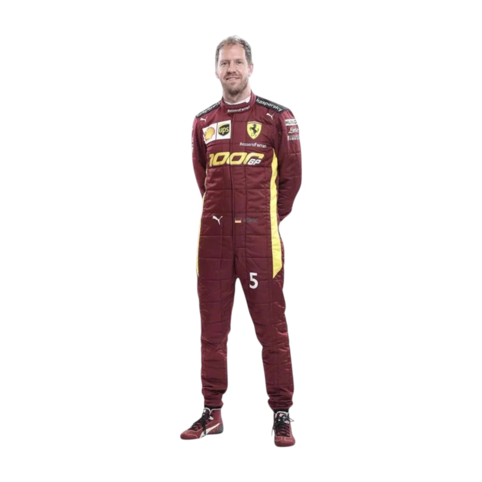 Sebastian Vettel 2020 Ferrari 1000 GP F1 Racing Suit detail view 2 - Grand Flex Racewear