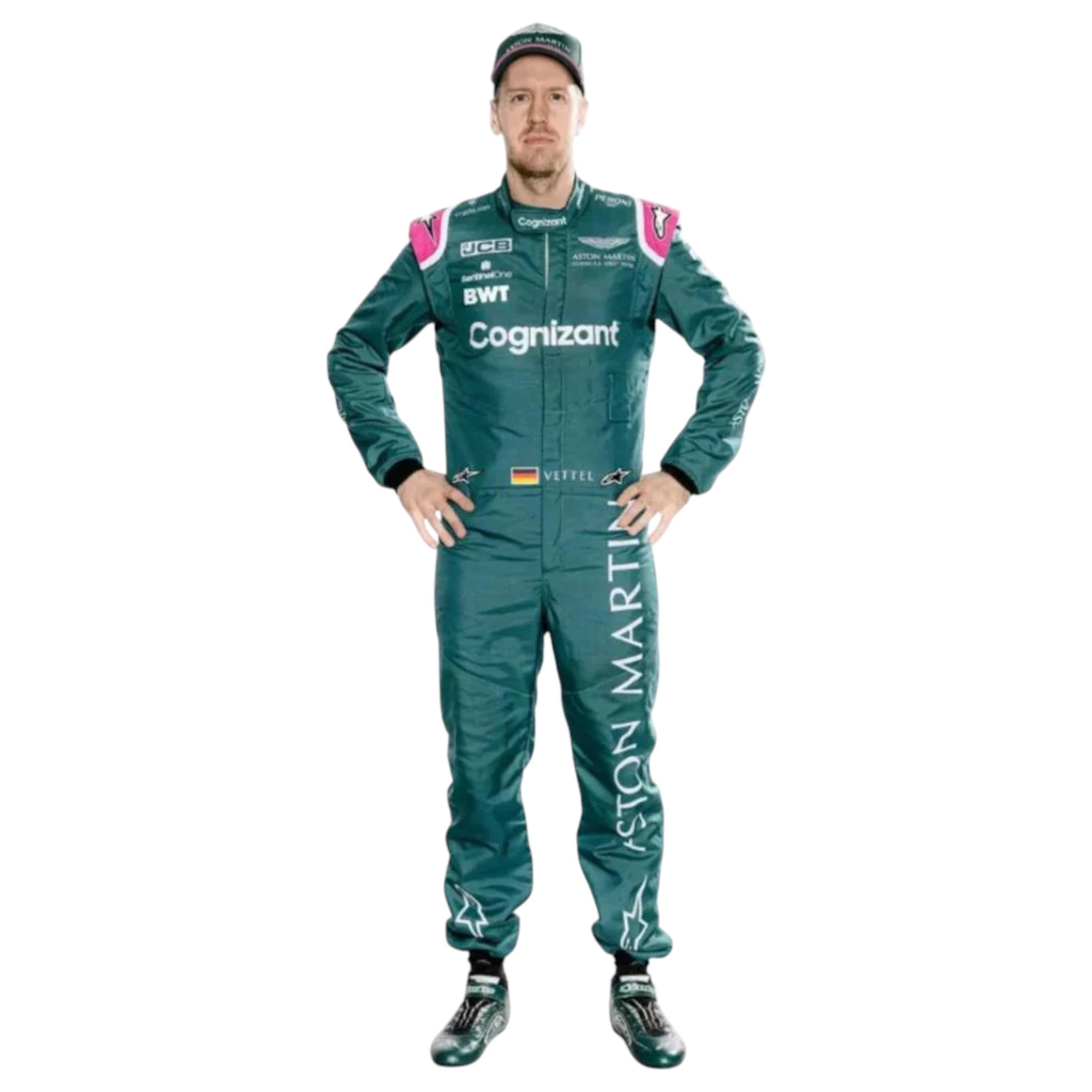 Sebastian Vettel 2021 Aston Martin F1 Race Suit product view - Grand Flex Racewear