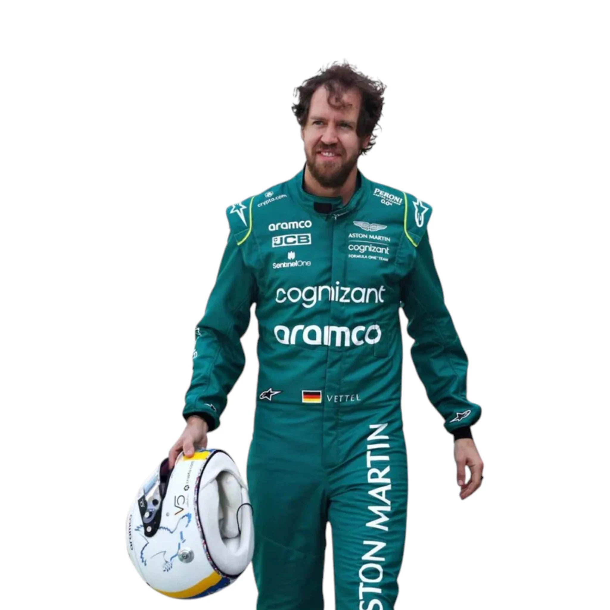 Sebastian Vettel 2022 Aston Martin F1 Race Suit detail view 2 - Grand Flex Racewear