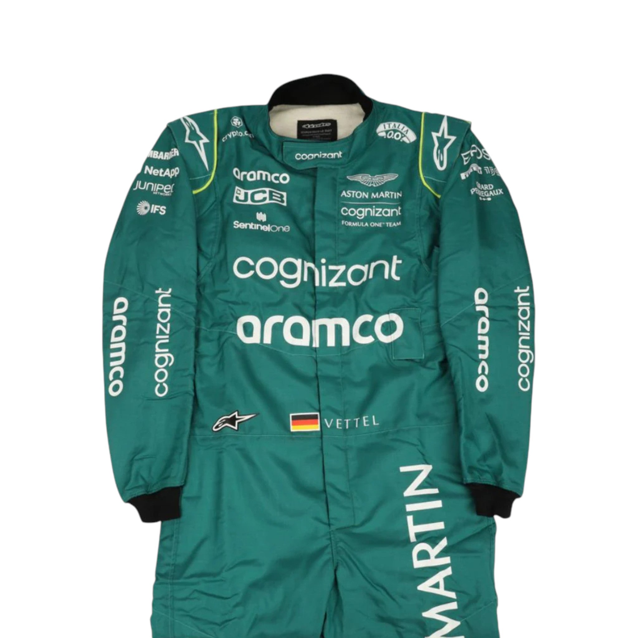 Sebastian Vettel 2022 Aston Martin F1 Race Suit detail view 3 - Grand Flex Racewear