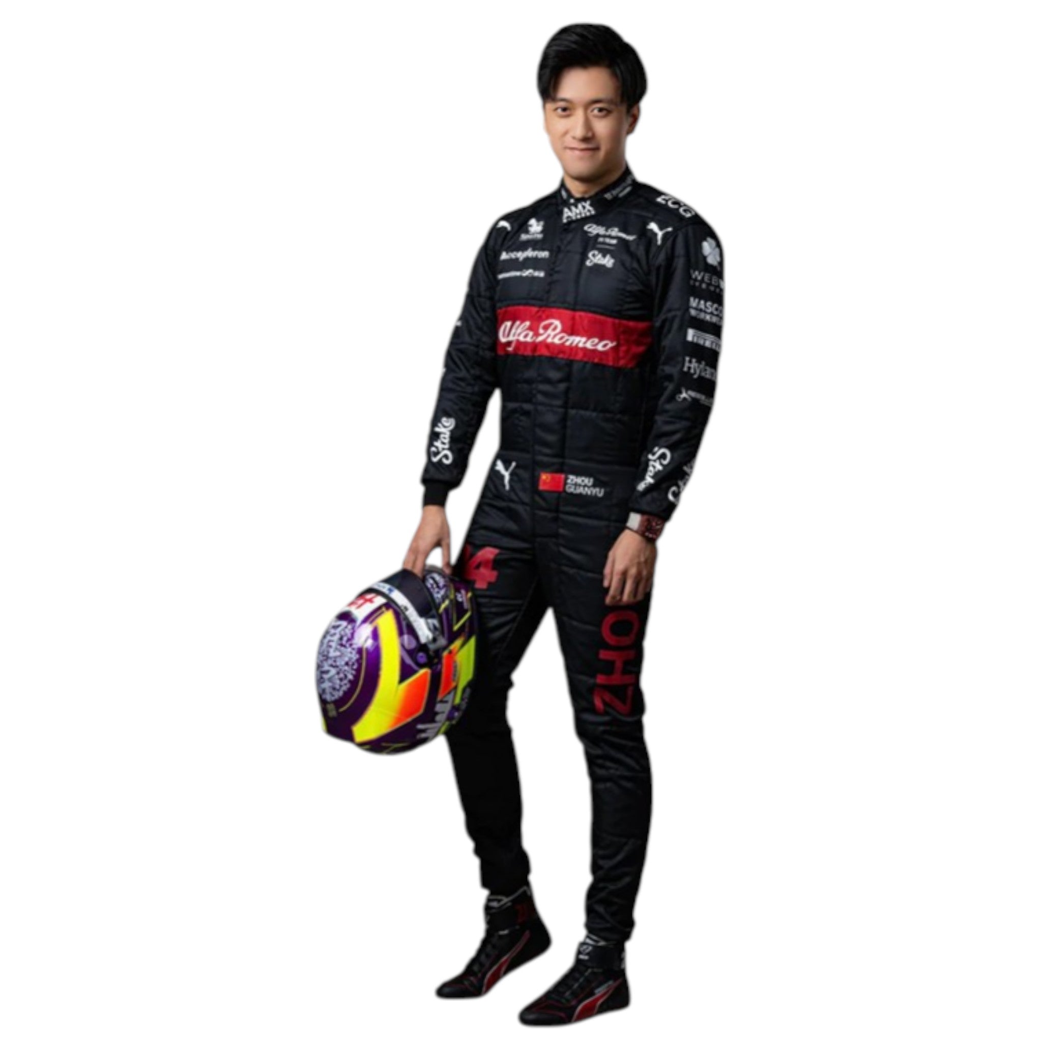 Zhou Guanyu 2023 Alfa Romeo F1 Race Suit detail view 2 - Grand Flex Racewear